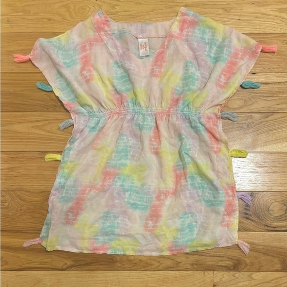 Rainbow Cat & Jack Swim Coverup with Tassels Girls Size 7/8